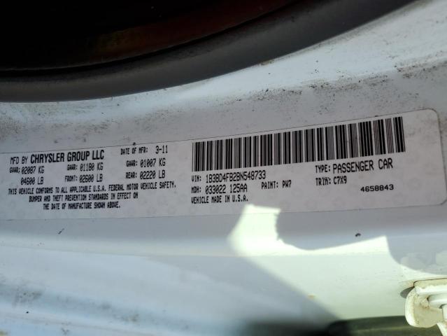 1B3BD4FB2BN548733 - 2011 DODGE AVENGER EXPRESS 白色 照片 12