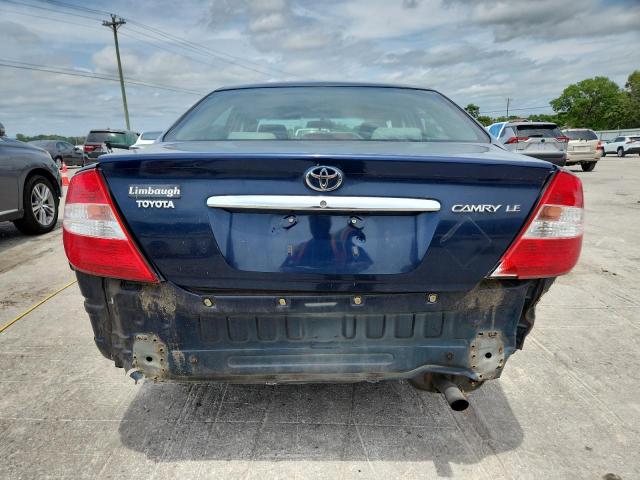 4T1BE32K14U301073 - 2004 TOYOTA CAMRY LE BLUE photo 6