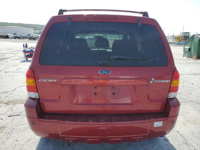 1FMCU95H36KA48377 - 2006 FORD ESCAPE HEV RED photo 6