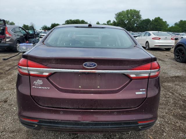 3FA6P0T99HR263377 - 2017 FORD FUSION SE BURGUNDY photo 6