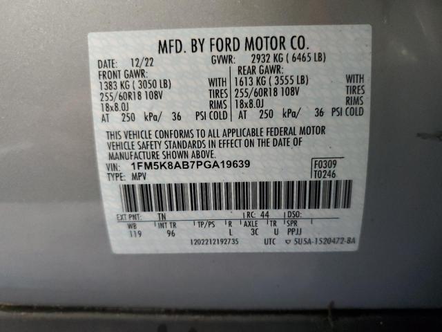 1FM5K8AB7PGA19639 - 2023 FORD EXPLORER POLICE INTERCEPTOR 银色 照片 14