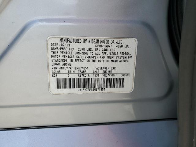 JN1BV7AP1EM674854 - 2014 INFINITI Q50 BASE SILVER photo 12