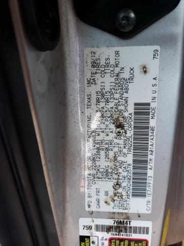 5TFTX4CNXDX023578 - 2013 TOYOTA TACOMA ACCESS CAB ვერცხლისფერი ფოტო 12