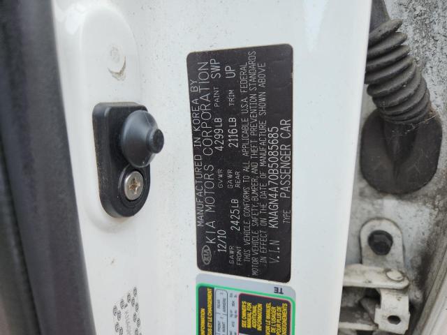 KNAGN4A70B5085685 - 2011 KIA OPTIMA EX WHITE photo 12