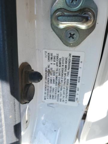 2HGFB2F83DH505255 - 2013 HONDA CIVIC EX WHITE photo 12