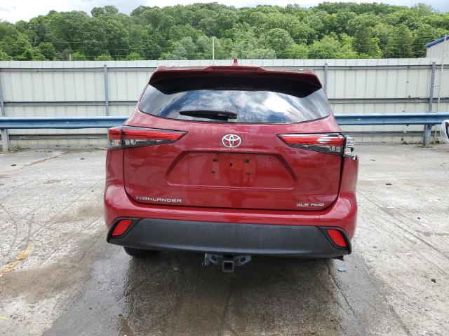 5TDHZRBH4MS528305 - 2021 TOYOTA HIGHLANDER XLE RED photo 6