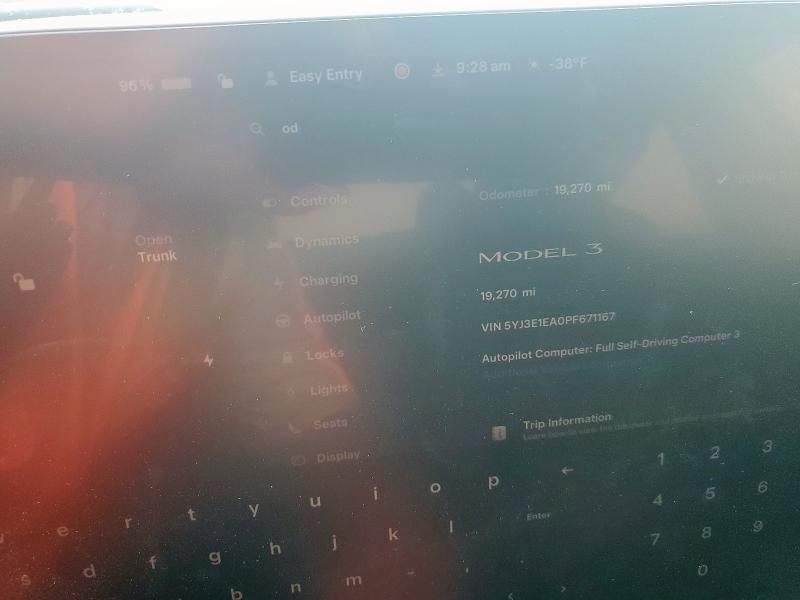 5YJ3E1EA0PF671167 - 2023 TESLA MODEL 3 Սև լուսանկար 9