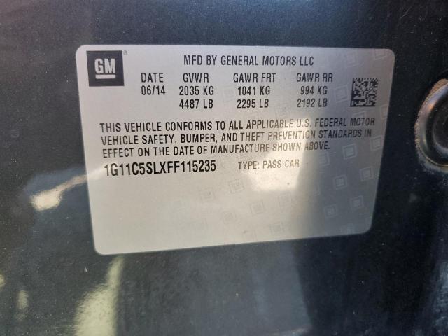 1G11C5SLXFF115235 - 2015 CHEVROLET MALIBU 1LT 灰色 照片 12