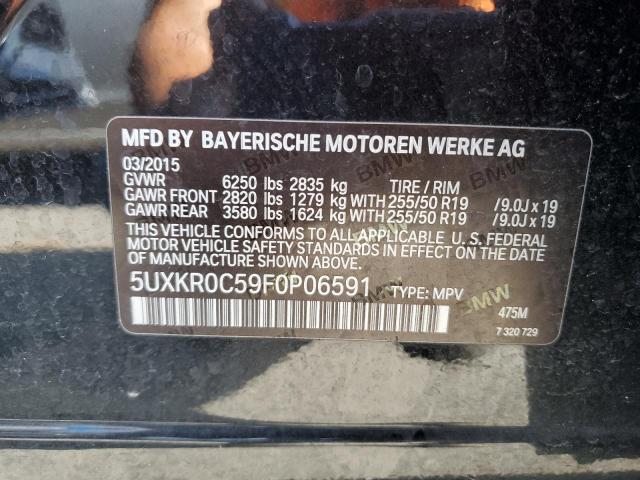5UXKR0C59F0P06591 - 2015 BMW X5 XDRIVE35I BLACK photo 14