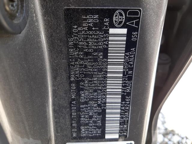 2T1KR32E55C379969 - 2005 TOYOTA COROLLA MA XR CHARCOAL photo 13