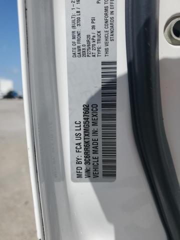 3C6RR6KTXMG547602 - 2021 RAM 1500 CLASS TRADESMAN 白色 照片 12