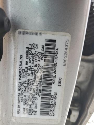 4T1BE32K63U675810 - 2003 TOYOTA CAMRY LE SILVER photo 13