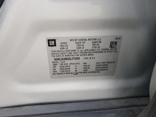 3GNCJKSB9GL276055 - 2016 CHEVROLET TRAX LS SILVER photo 12