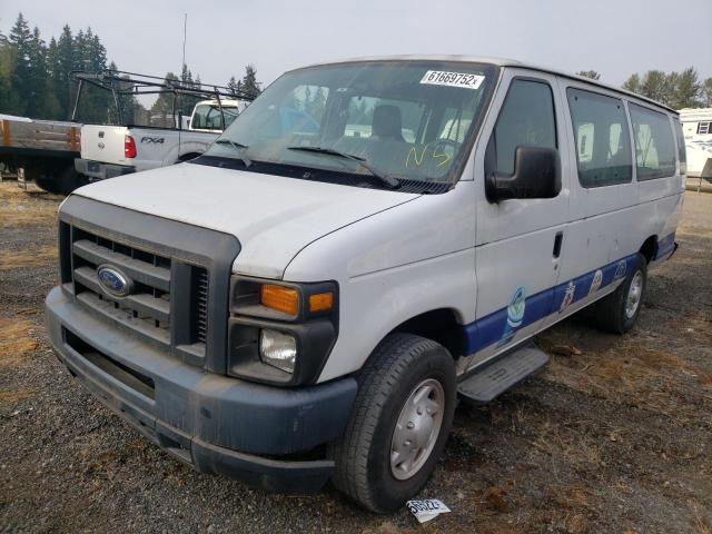 1FBSS3BL7DDA86907 - 2013 FORD ECONOLINE E350 SUPER DUTY WAGON WHITE photo 2