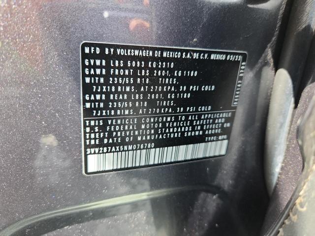 3VV2B7AX5NM076780 - 2022 VOLKSWAGEN TIGUAN SE Grau Foto 12