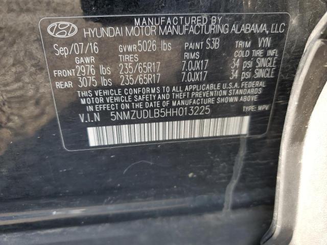 5NMZUDLB5HH013225 - 2017 HYUNDAI SANTA FE SPORT BLACK photo 13