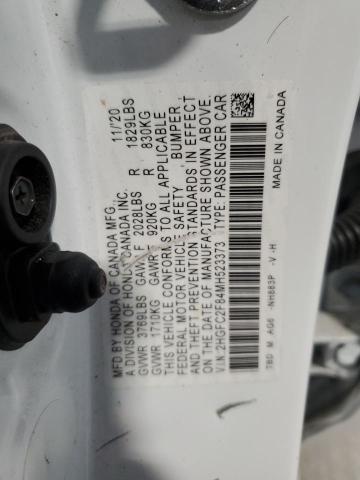 2HGFC2F84MH523373 - 2021 HONDA CIVIC SPORT 白色 照片 12