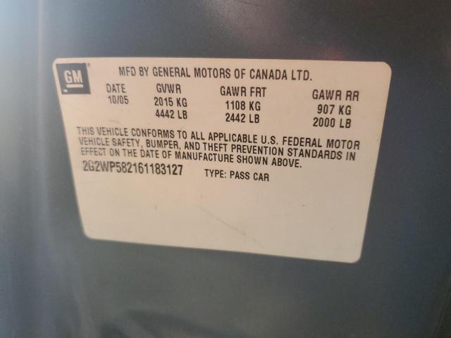 2G2WP582161183127 - 2006 PONTIAC GRAND PRIX 青色 照片 12