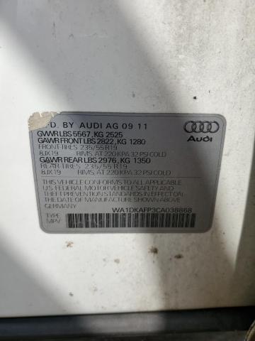 WA1DKAFP3CA038868 - 2012 AUDI Q5 PREMIUM PLUS WHITE photo 13