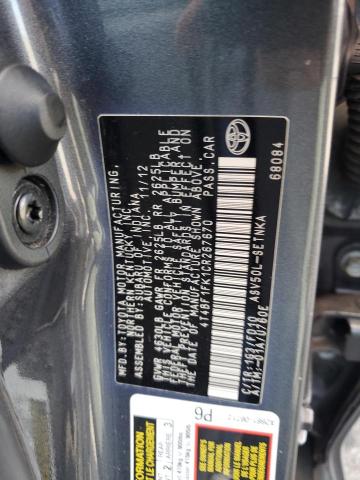 4T4BF1FK1CR267670 - 2012 TOYOTA CAMRY BASE BLACK photo 13