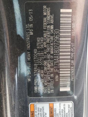 JF1ZNAA18D2729630 - 2013 TOYOTA SCION FR-S 灰色 照片 12