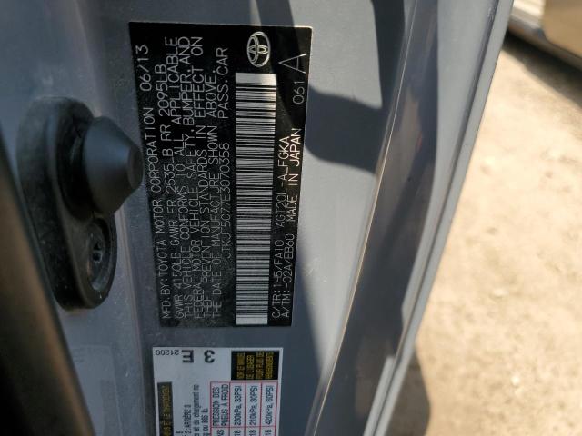 JTKJF5C77E3070358 - 2014 TOYOTA SCION TC ნაცრისფერი ფოტო 12