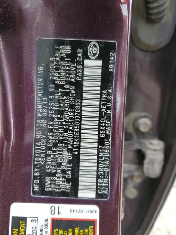 4T1BK1EB5DU070803 - 2013 TOYOTA AVALON BASE 紫色 照片 12