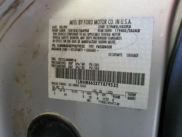 1LNHM86SXYY879532 - 2000 LINCOLN LS 银色 照片 12