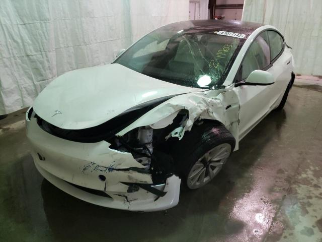 5YJ3E1EAXMF989776 - 2021 TESLA MODEL 3 WHITE photo 2