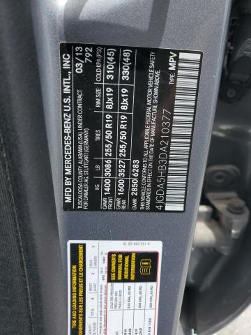 4JGDA5HB3DA210377 - 2013 MERCEDES-BENZ ML 350 4MATIC SILVER photo 14