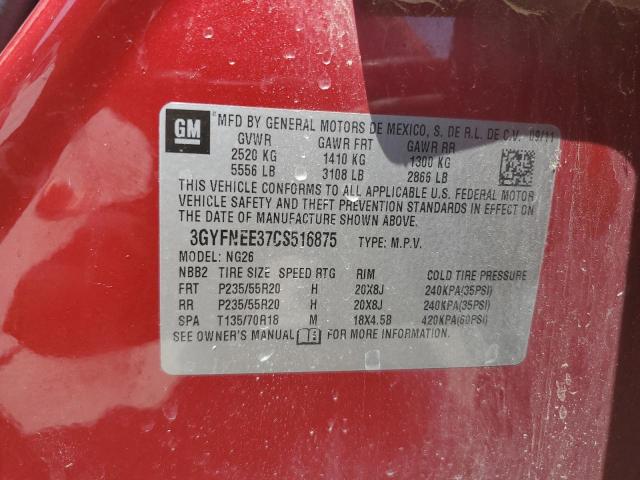 3GYFNEE37CS516875 - 2012 CADILLAC SRX PERFORMANCE COLLECTION Қызыл фото 13