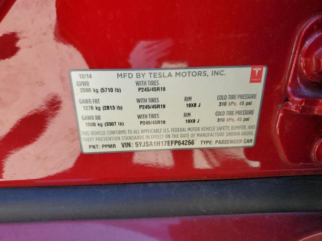 5YJSA1H17EFP64266 - 2014 TESLA MODEL S 红色 照片 13