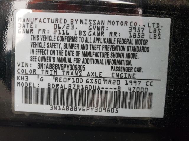 3N1AB8BV6PY309805 - 2023 NISSAN SENTRA S BLACK photo 12