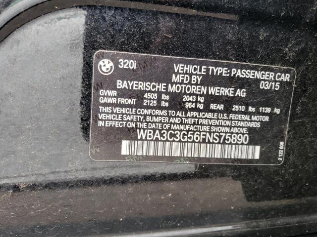 WBA3C3G56FNS75890 - 2015 BMW 320 I XDRIVE BLACK photo 12