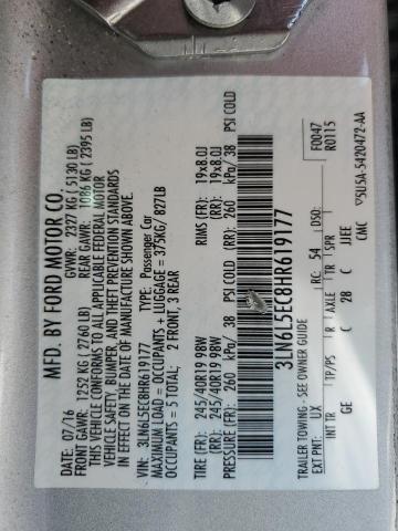 3LN6L5EC8HR619177 - 2017 LINCOLN MKZ RESERVE ვერცხლისფერი ფოტო 12