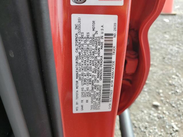 5TEJU62N65Z044032 - 2005 TOYOTA TACOMA DOUBLE CAB PRERUNNER RED photo 12