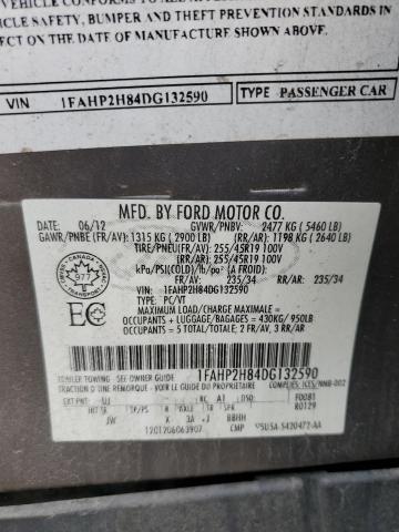 1FAHP2H84DG132590 - 2013 FORD TAURUS SEL CHARCOAL photo 12