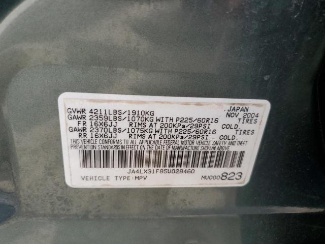 JA4LX31F85U028460 - 2005 MITSUBISHI OUTLANDER LS GREEN photo 13