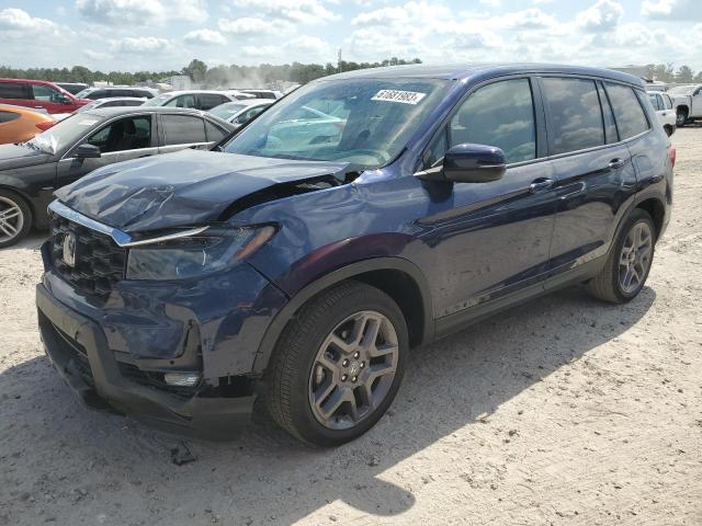 5FNYF7H52NB004442 - 2022 HONDA PASSPORT EXL BLUE photo 1