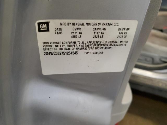 2G4WC532751264545 - 2005 BUICK LACROSSE CX ვერცხლისფერი ფოტო 13