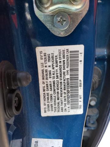 19XFB2F50FE036919 - 2015 HONDA CIVIC LX BLUE photo 12