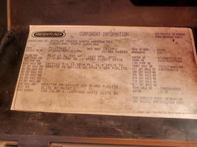 1FUGGED55FLGC1956 - 2015 FREIGHTLINER CASCADIA 1 Ақ фото 10