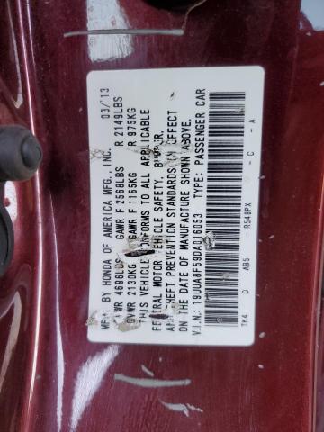 19UUA8F59DA016053 - 2013 ACURA TL TECH RED photo 12