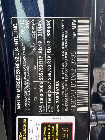 4JGDA5HB0DA213 - 2013 MERCEDES-BENZ ML 350 4MATIC BLACK photo 10