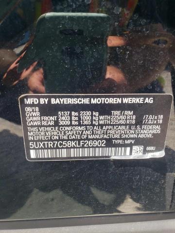 5UXTR7C58KLF26902 - 2019 BMW X3 SDRIVE30I BLACK photo 13