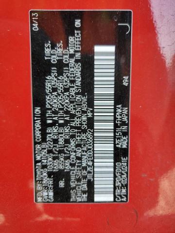 JTLZE4FE0DJ036892 - 2013 TOYOTA SCION XB RED photo 13
