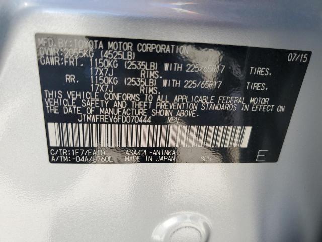 JTMWFREV6FD070444 - 2015 TOYOTA RAV4 XLE SILVER photo 13