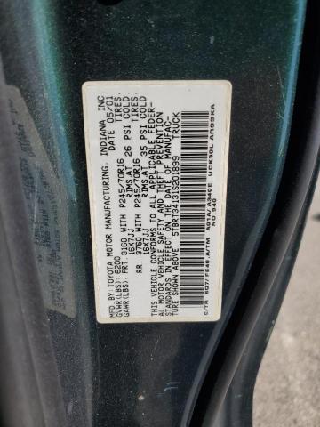 5TBRT34131S201899 - 2001 TOYOTA TUNDRA ACCESS CAB 绿色 照片 12