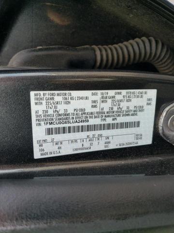 1FMCU0G65LUA24959 - 2020 FORD ESCAPE SE CHARCOAL photo 13