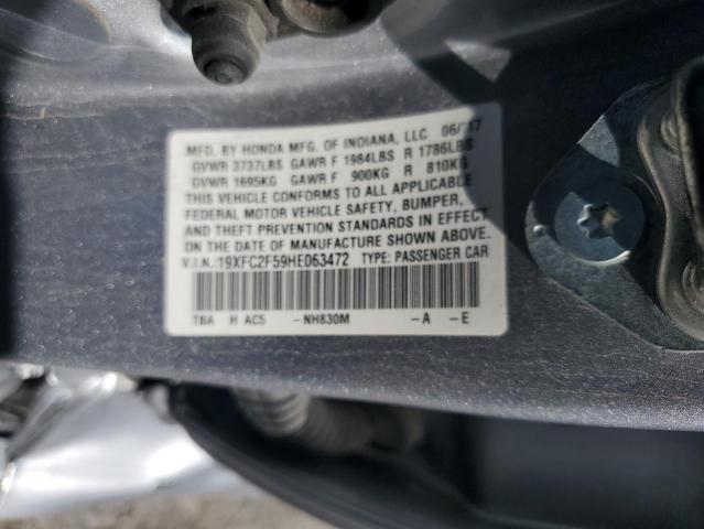 19XFC2F59HE063472 - 2017 HONDA CIVIC LX Gümüş foto 13